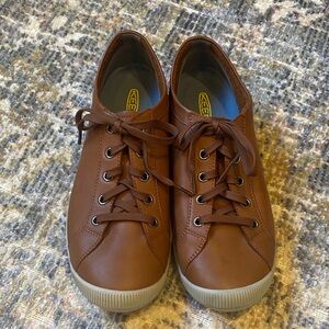 Keen Women's Lorelai Brown Leather Sneakers